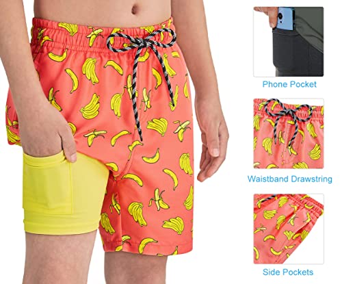 Image of Cozople Boys Swim Trunks Compression Liner Swim Shorts Quick Dry Bathing Suit with Boxer Brief Swimwear 2-20T