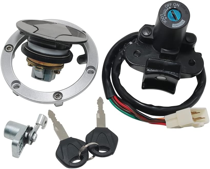 Ignition Switch Gas Cap Cover Seat Lock Key for Kawasaki ER250 300 Z250 Z300 2013-2016 for Kawasaki EX250 Ninja 250,EX300 Ninja 300,BX250 Ninja 250SL,BR250 Z250SL Ignition Switch Gas Cap