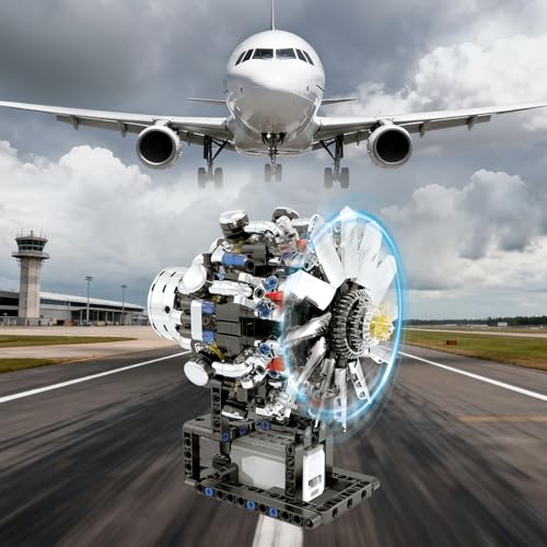 Image of Turbojet Engine Building Set, Aircraft Engine Model kit that Run, Build Your Own Mini Aircraft Model Engine Kit with Motor, STEM Mechanical Physical Science Educational Toys for Kids Adults (558 PCS)
