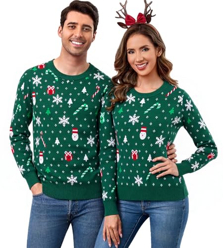 Aottori Weihnachtspullover Damen Hässliche Christmas Sweater Unisex...