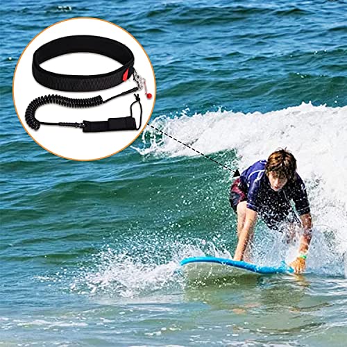 Poweka Surfboard Waist Leash 10ft x 7mm, Hüftgurt SUP für Paddleboard kompatibel mit Allen Paddelbrett-Spiralgurten, Verstellbarer Hüftgurt mit Schnellverschluss für Surfen Wassersport