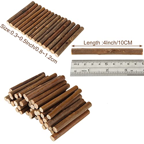 Qtlcohd 120Pcs 4 Inch Wood Sticks For Crafts, 0.3-0.5 Inch In Diameter Wood Log Sticks, Natural Mini Twigs Sticks For Photo Props, Diy Crafts, Home Decorations, Pets, Etc. #TOP1