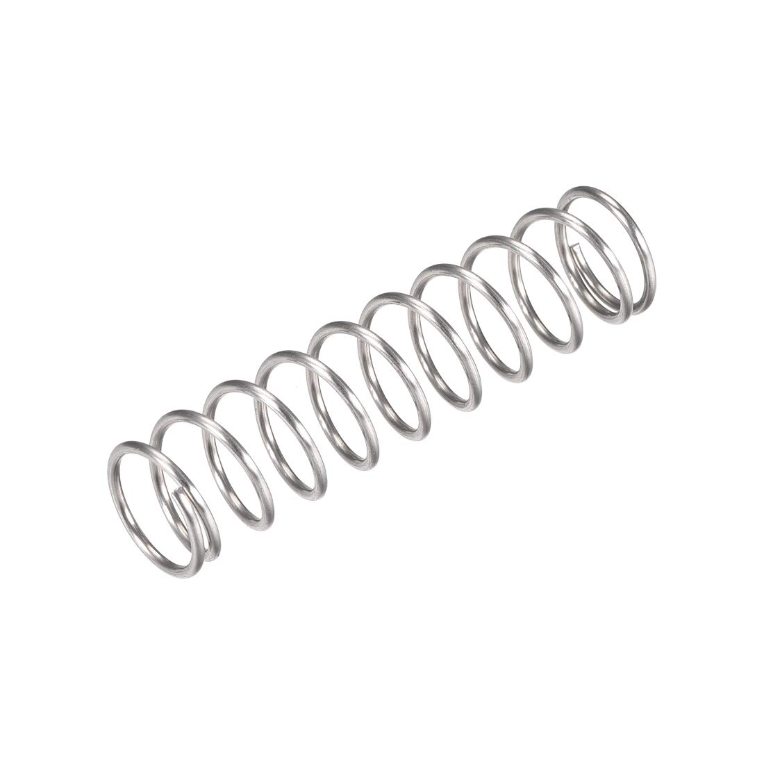 sourcing map 5 Stück Druckfeder 304 Edelstahl Druckfedern Spiralfeder Stahlfeder 18mm Außendurchmesser 1.6mm Drahtdurchmesser 35mm Komprimierte Länge 70mm Länge 66.4N Tragfähigkeit Silber