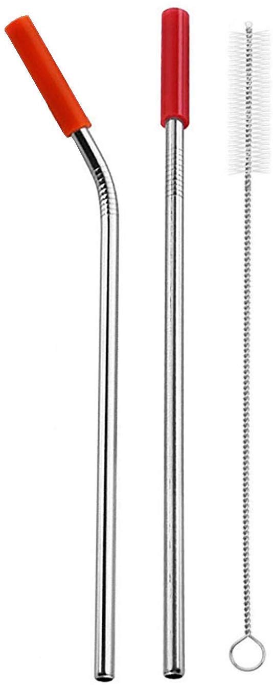 Reusable Stainless Steel Drinking Straw with Silicone Tip || Cleaning Brush || Metal Straws For Tumblers || Cold Beverage-image-15