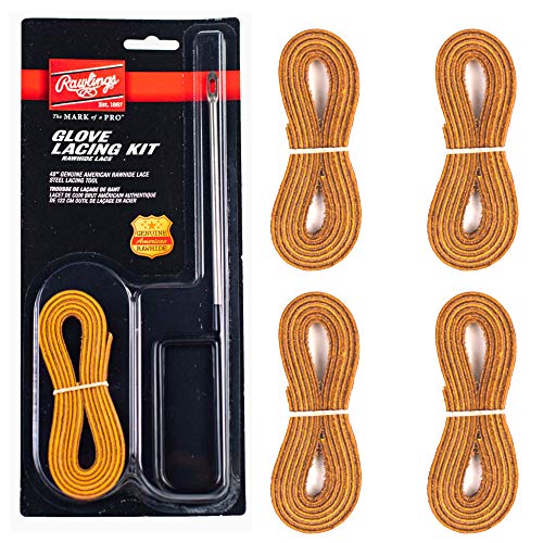Baseball Softball Tan Glove Repair Lacing Kit (Rawlings) Bundled with Tan Glove Lace