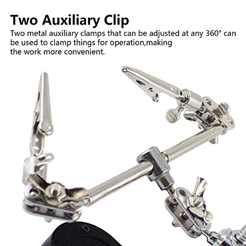 3.5X12X Helping Hands Soldering Station with LED Light & Alligator Clips - Image 6
