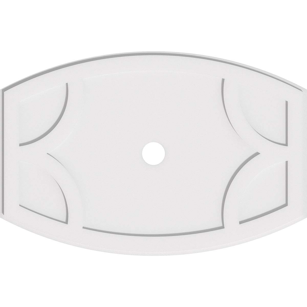 Ekena Millwork CMP40X26KY-03000 Kailey Architectural Grade PVC Contemporary Urethane Ceiling Medallions 40"W x 26 5/8"H x 3"ID x 21 1/2"C x 1"P