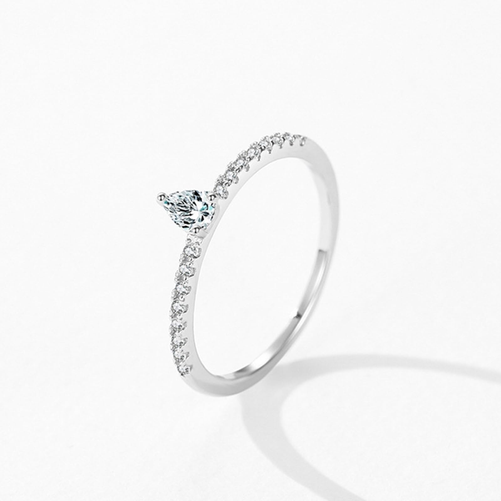 Anillos de compromiso de diamantes cultivados en laboratorio para mujer, elegantes anillos de compromiso de boda de oro blanco macizo de 9 K, 14 y 18 quilates con diamantes cultivados en laboratorio