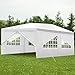 Tangkula Outdoor 10'x20' Canopy Tent, Heavy Duty Wedding Party Tent with 4 Removable Sidewalls & 2 Zippered Doorways, Outdoor Event Tent for Parties, White Tent