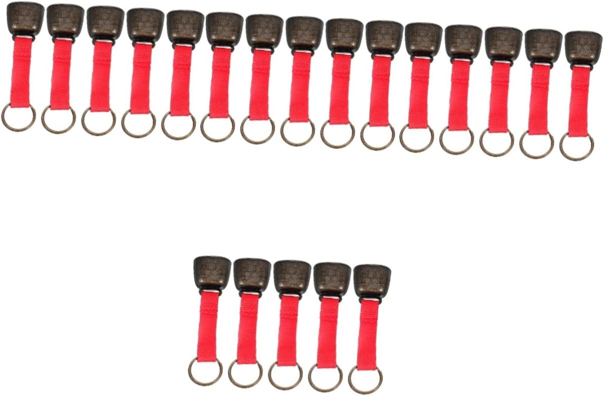 Mikikit 20pcs Camping Bear Bell Pendant Strap Outdoor Retro Bells for Hiking Camping and Pet Safety Sound Lightweight Design