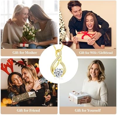 KRZ Anniversary Jewelry Gifts for Wife, Birthday Christmas Valentines Day Gifts for Women Her with Love Card
