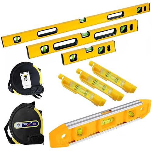 Magnetic Spirit Level Set with Torpedo Level and 5M Measuring Tape