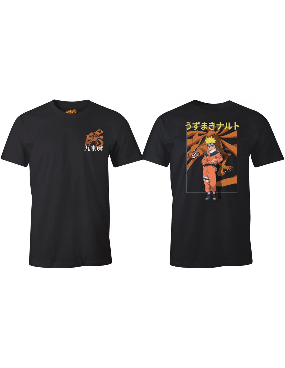 cotton divisionNaruto and Kurama T-Shirt, Black, XL