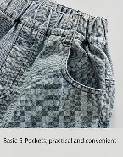 Boys’ Ripped Husky Denim Jeans, Pull On Stretchy Elastic Waist Pants for School & Play4