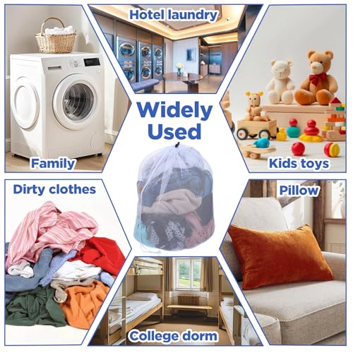 20 Pack Mesh Laundry Bags Bulk with Drawstring 24x20'' Hanging Dry Cleaning by PercyEffie - Image 5