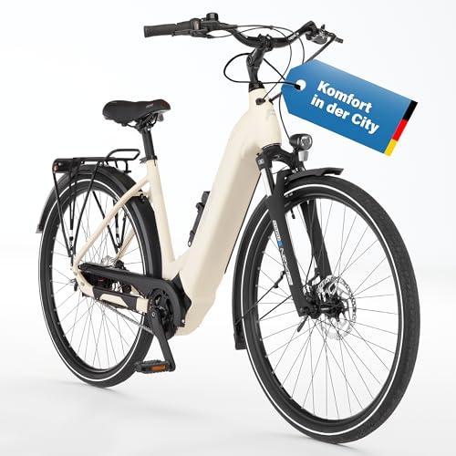 Fischer Bicicleta eléctrica Bike City Cita 6.8i Ultimate para Mujeres y Hombres, Altura del Cuadro 43, Motor Central 50 NM, batería de 36 V