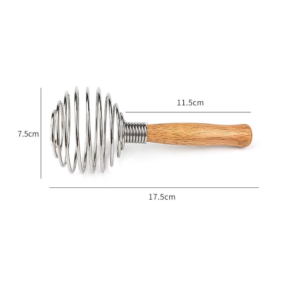 Varillas de Batir para Cocinar Batidor De Huevos De Acero Inoxidable, Mezclador De Crema con Mango De Roble, Cocina Casera, Batidor Manual De Harina De Huevo Huevos, Espumar, Batir