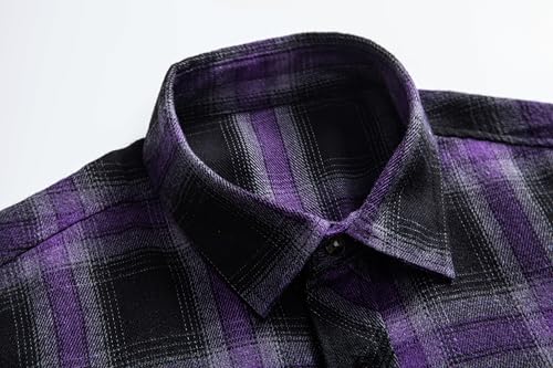 Mens Flannel Plaid Shirts Regual Fit Casual Long Sleeve Button Down Fleece Shirts3