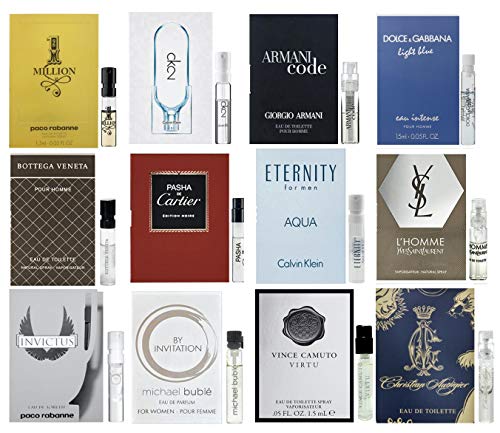 Designer cologne samples for Men - Lot x 12 Fragrance Sample Vials