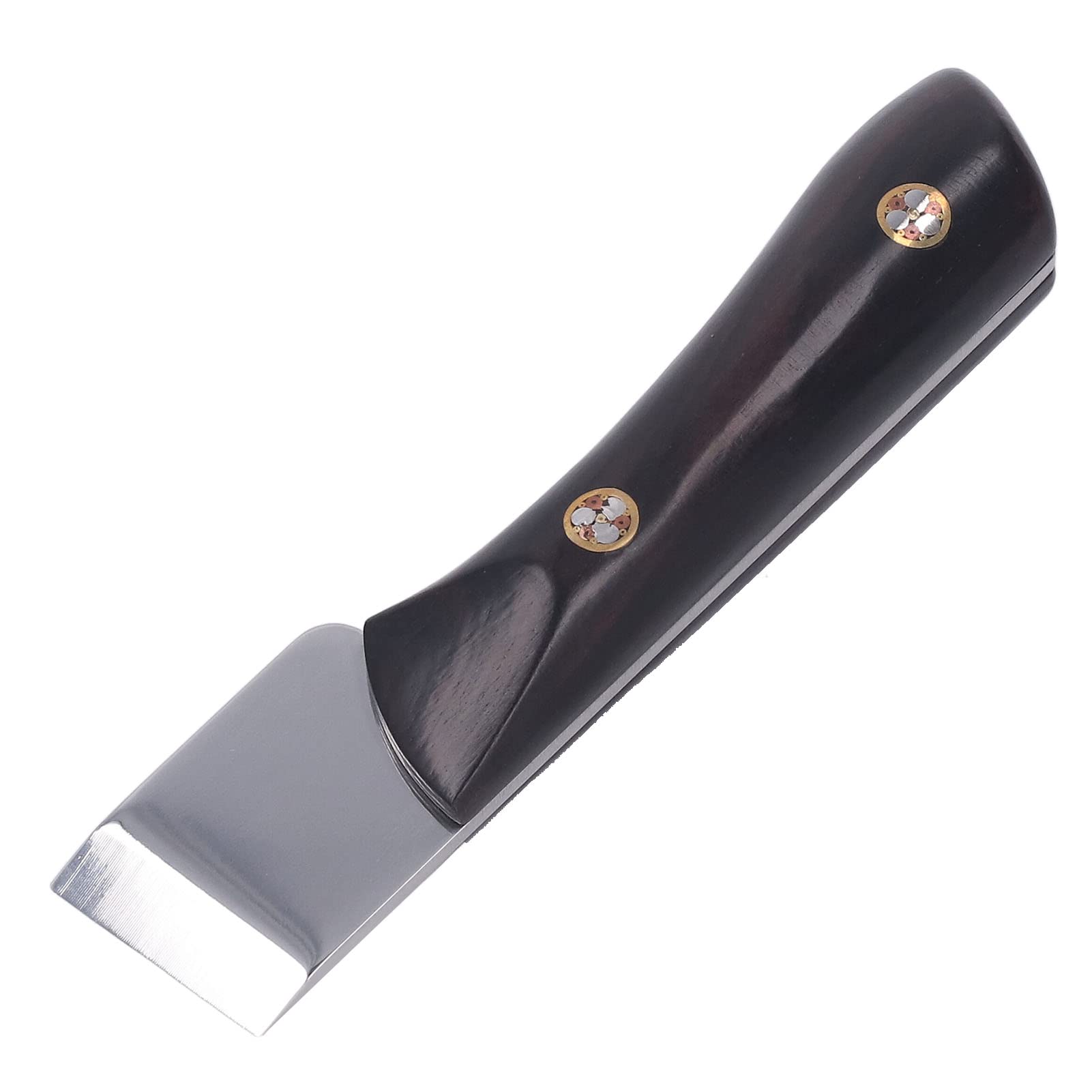 Coltello da lavoro in pelle, coltello per scarnire la pelle con manico in legno di sandalo Strumento per scarnire i bordi Strumento per la lavorazione della pelle Strumento per la