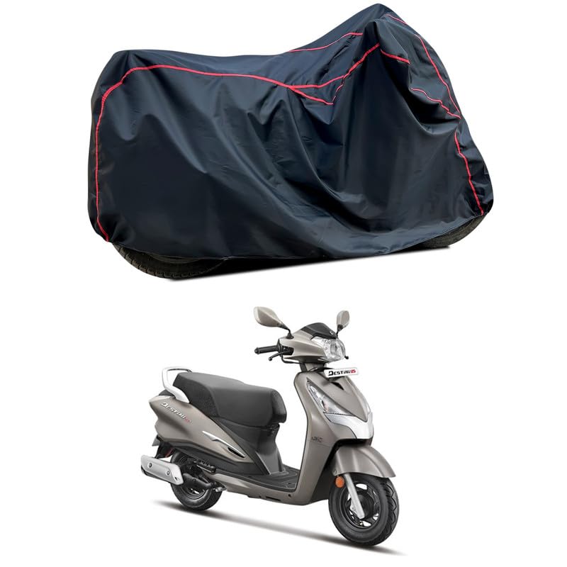 Image of Waterproof Scooter Cover Compatible with Hero Destini 125 Fabric UV Protection (Black)