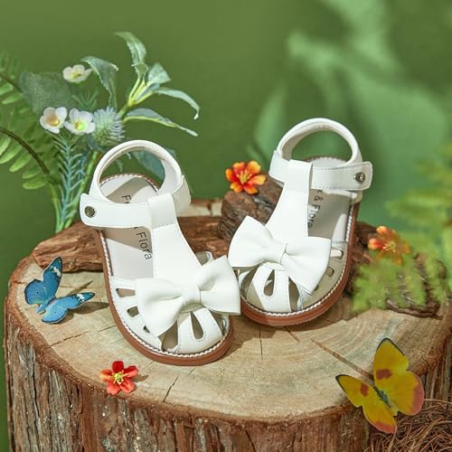 Image of Felix & Flora Toddler Girls Sandals Soft Rubber Princess Flat Shoes Flower Girl Shoes