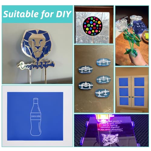 Image of 5 Pcs Blue Acrylic Sheets 12 inch x 12 inch x 1 /8 inch Glossy Opaque Plexiglass Sheets, Acrylic Blanks Acrylic Panel for CNC Cutting Engraving and Art Crafts Painting DIY Display