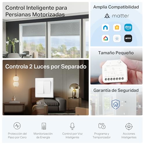 Tapo S112 2-kanaals smart relaisschakelaar wifi bluetooth 6A rolluik- en lichtschakelaar met energiemeting - Afbeelding 3