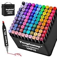 Tongfushop Rotuladors Alcohol 100 Colores, Doble Punta Marcadores Alcohol, Impermeabile Secado Rápido Permanent Artísticos para Adultos Artistas Estudiantes, Ideales para Dibujar Cómics Garabatos