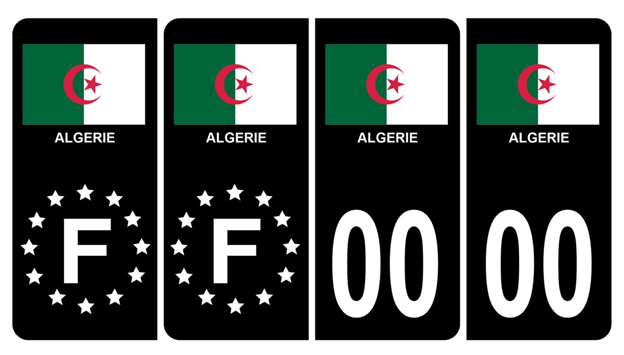 Pack 4 Autocollants Département Pour Plaque D'Immatriculation - Personnalisables, Dimensions Officielles 45x100 Mm