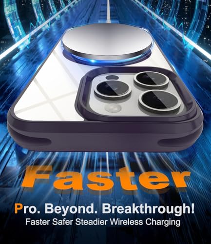 Image of REALCASE Polycarbonate Back Case Cover For iPhone 16 Pro | Compatible With Magsafe | Camera Protection | Hard Crystal Clear Back | Shockproof Bumper Cover Case For iPhone 16 Pro (Clear Purple)