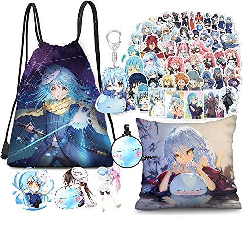 That Time I Got Reincarnated as a Slime Merch Backpack 50pcs Stickers Keychain Pins Pillow Case Necklace (Bag Set)