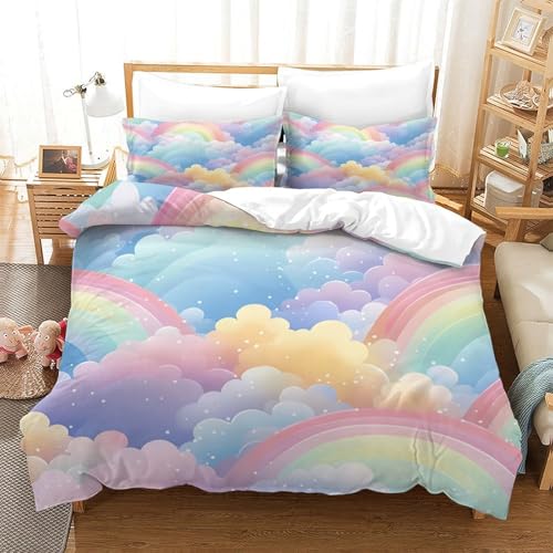 Housse de couette ultra douce arc-en-ciel microfibre hypoallergique - 3