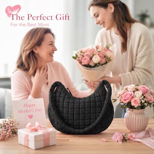 Image of Puffer Tote Bag for Women Large Quilted Crossbody Bag Quilted Carryall Bag Soft Puffy Hobo Handbags Puff Purse Shoulder Bag