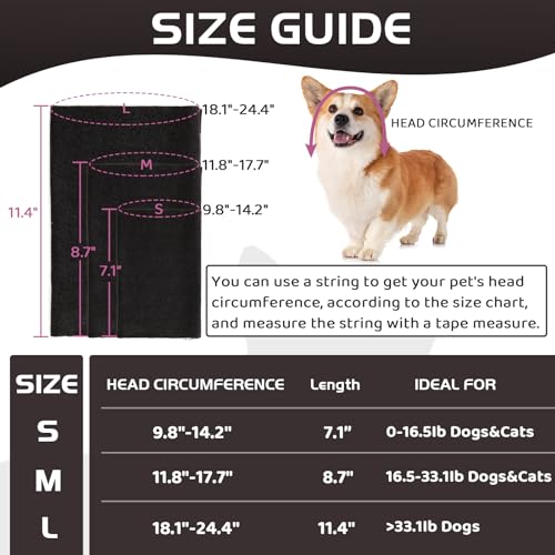 Image of Nanaki Dog Head Cover Quiet Headband, No Shake Ear Wrap Anxiety Relief & Calming Hoodie Dogs, Hood for Doggy, Pet Ear Protector Cover Muffs for Pet Noise Protection Grooming Bathing Fireworks