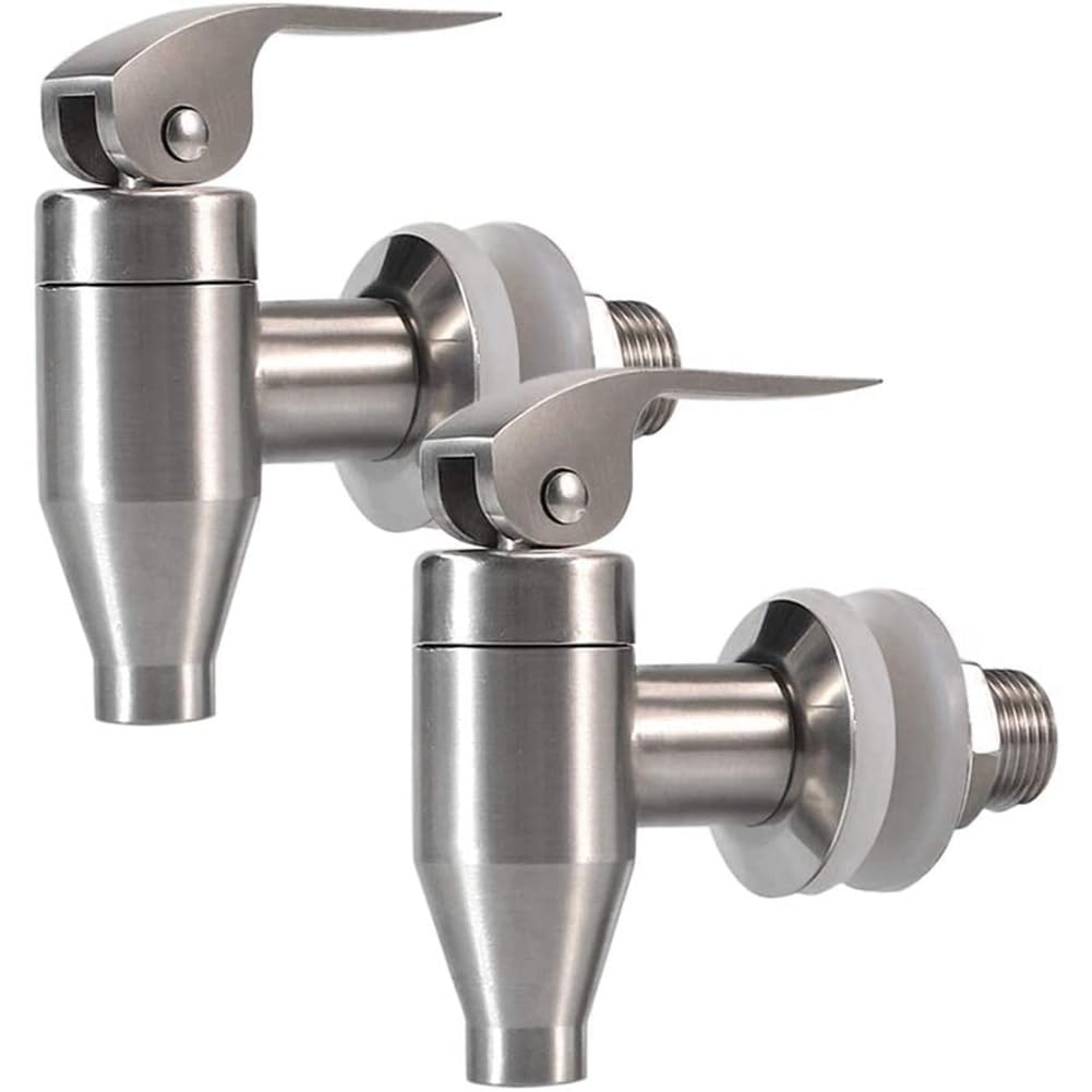 CTRLZS Stainless Steel Beverage Water Drink Dispenser Replacement Push Style Spigot Faucet,2 Pack