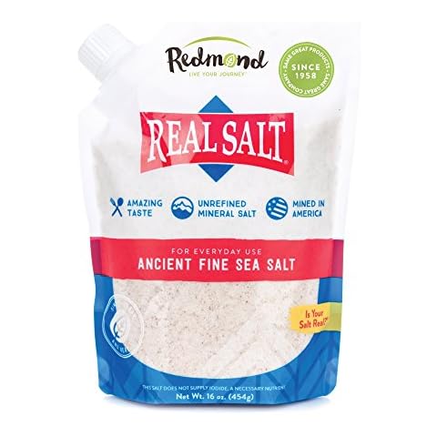Redmond Real Salt - Ancient Fine Sea Salt, Unrefined Mineral Salt, 16 Ounce Pouch (2 Pack) Cover