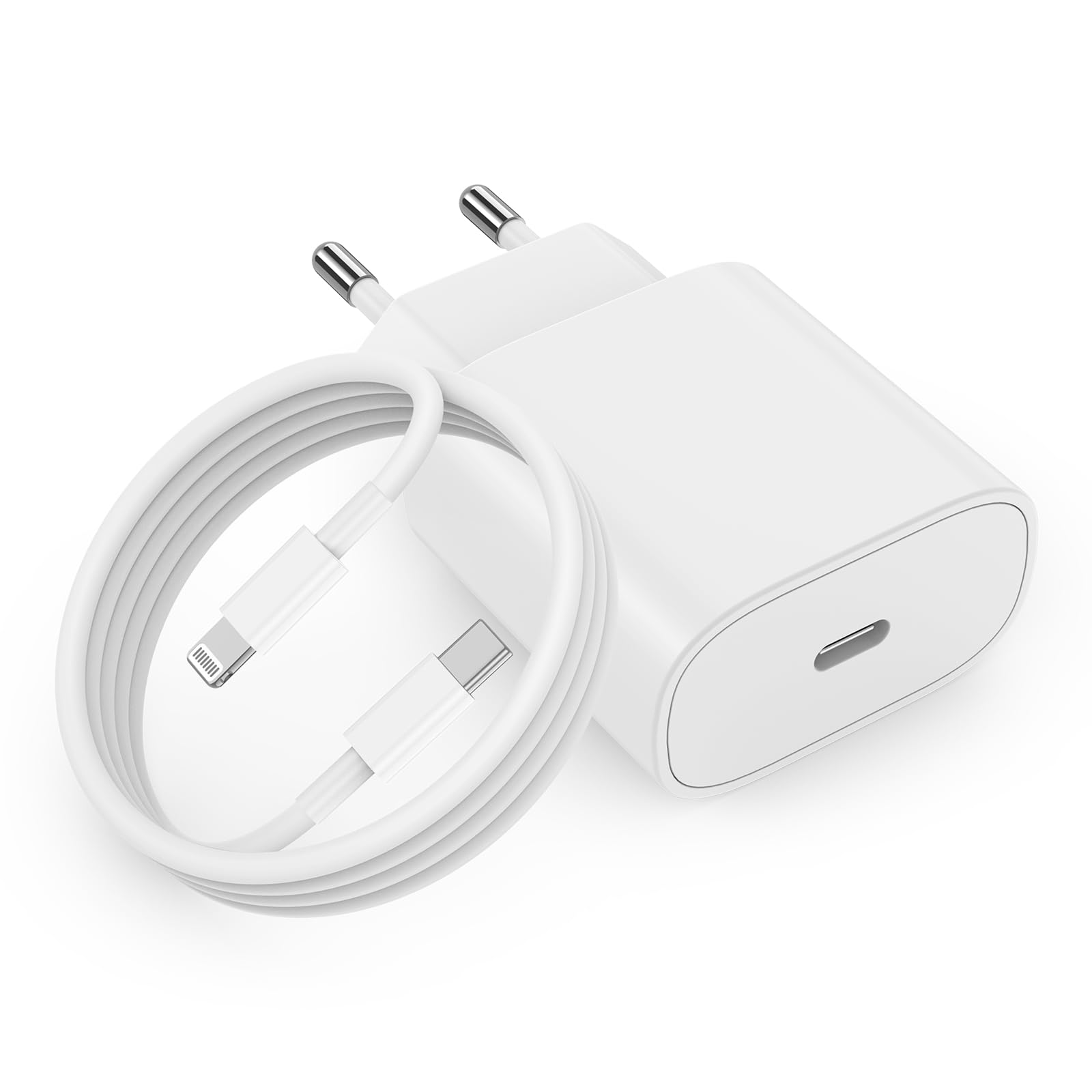DGVERS 20W Ladegerät USB C für iPhone 14 13 12 11 SE Pro/Pro Max/Plus, Schnellladegerät& 2M Ladekabel Schnellladekabel USB C auf Lightning Kabel für iPhone/iPad, USBC Charger/Adapter/Netzteil/Stecker