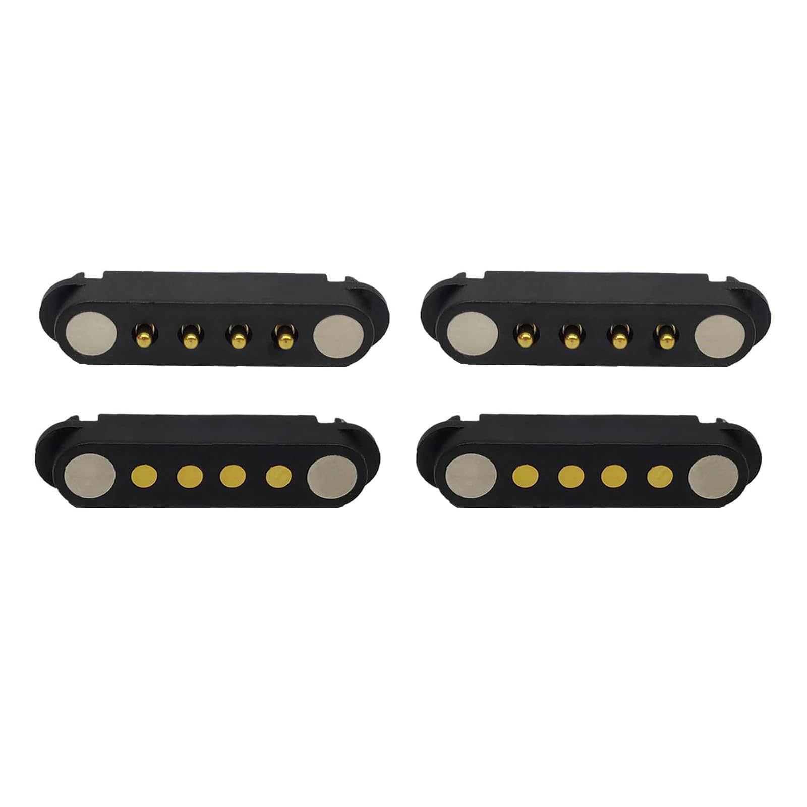 2 Pair 2/3/4/5/6/7/8Pin Magnetic Pogo Pin Connector, Male+Female 2.54MM Spring Loaded Pogopin Connector DC Power Charge Probe Socket (4Pin)
