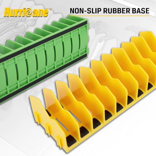 Image of HURRICANE Pliers Organizer Rack, Pliers Cutters Organizer with Non-Slip Rubber Base, Keep Tools Organized in Drawers, 2 Pack, Extendable Design, Fit 3'H Drawers and More,Yellow and Green