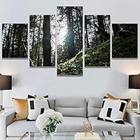 SIGNWIN 5 Panel Canvas Wall Art Rustic Woods for Home Decorations Ready to Hang - 60