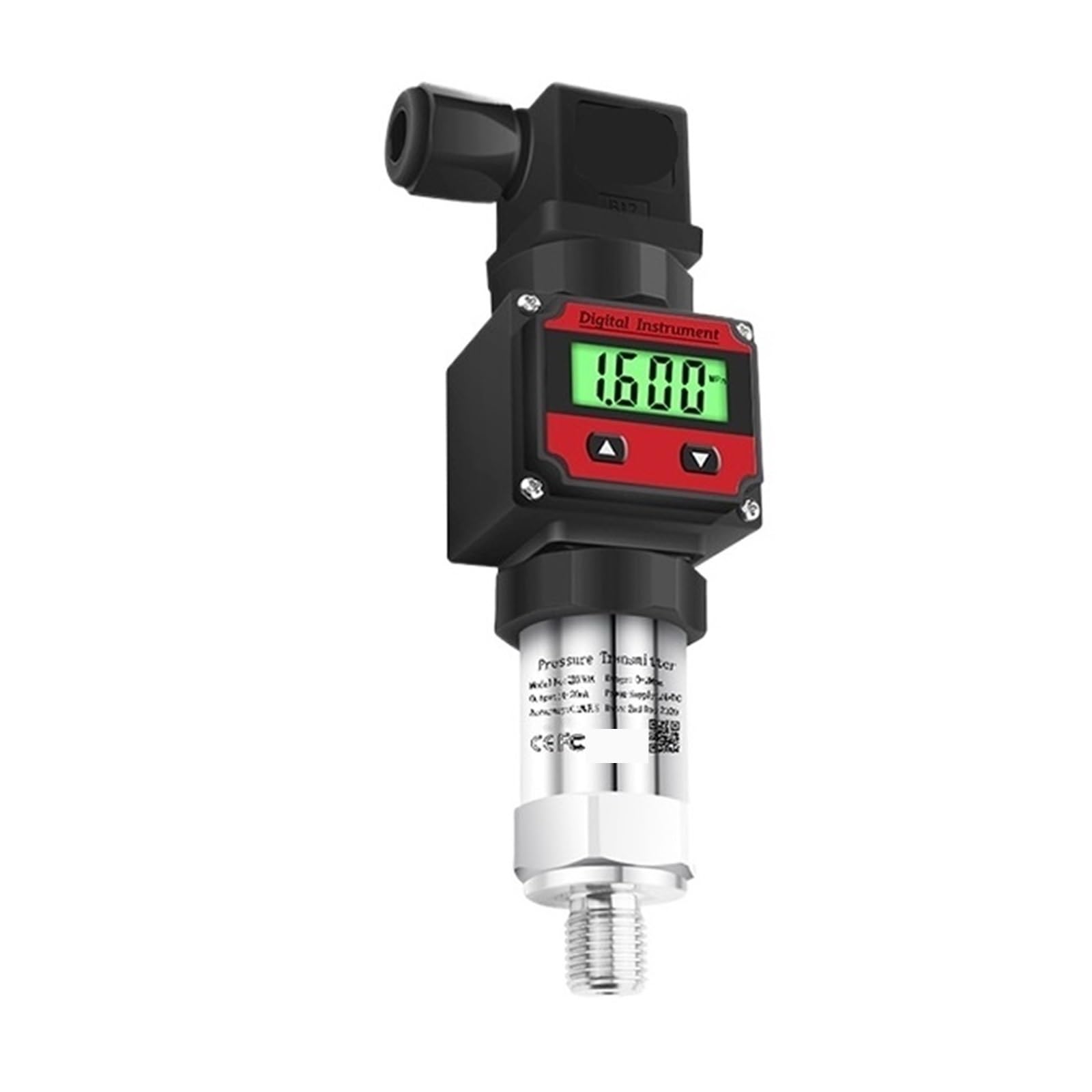 MXXDMOPD LCD Water Pressure Oil Transmitter Liquid 0-10V Output -1-0-1000bar Input Power DC24V G1/4(0-10v Thread G1-4,0-16bar)