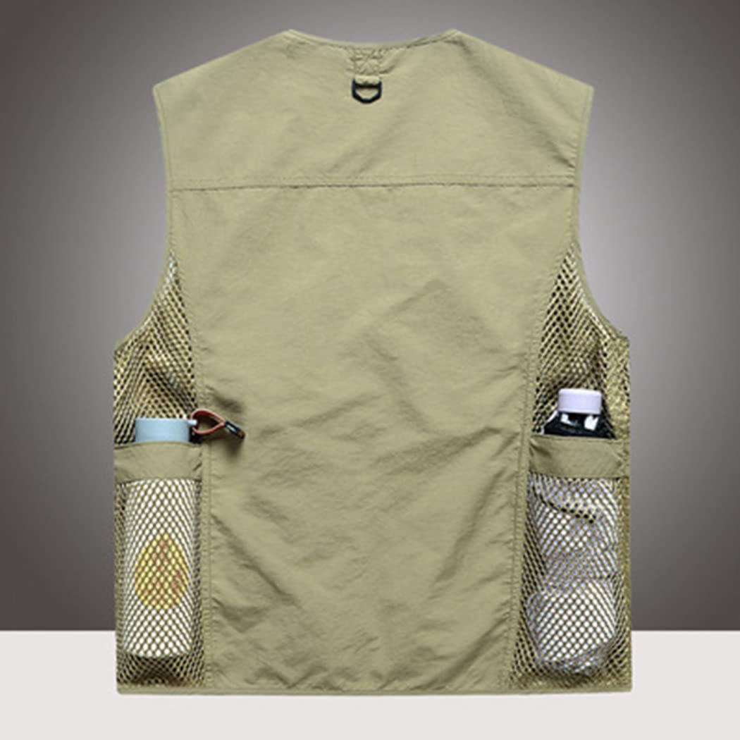 Chaleco De Hombre Exterior Multibolsillos Chaleco Verano De Malla Transpirable Chaqueta De Pesca De Fotografía Multifuncional