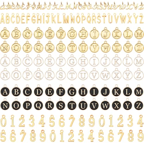 SANNIX 156Pcs Letter Charms for Jewelry Making, A-Z Capital Alphabet