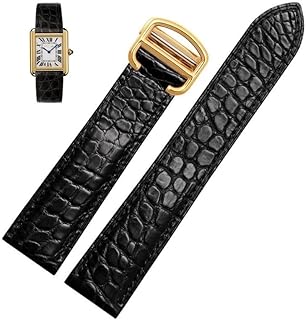Leather Watch Strap For Cartier TANk SOLO RONDE London Kalibo Watch Chain with Folding Buckle