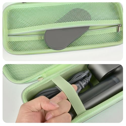 Image of Steamer Case Compatible with Jack & Rose Portable Travel Steamer for Clothes, Handheld Steamer & Iron Carrying Storage Bag Organizer with Mesh Pocket for Accessories-Box Only (Lighting Green)