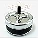 LuckyStone Black Round Metal Push Down Cigarette Ashtray w/Spinning Tray - 4