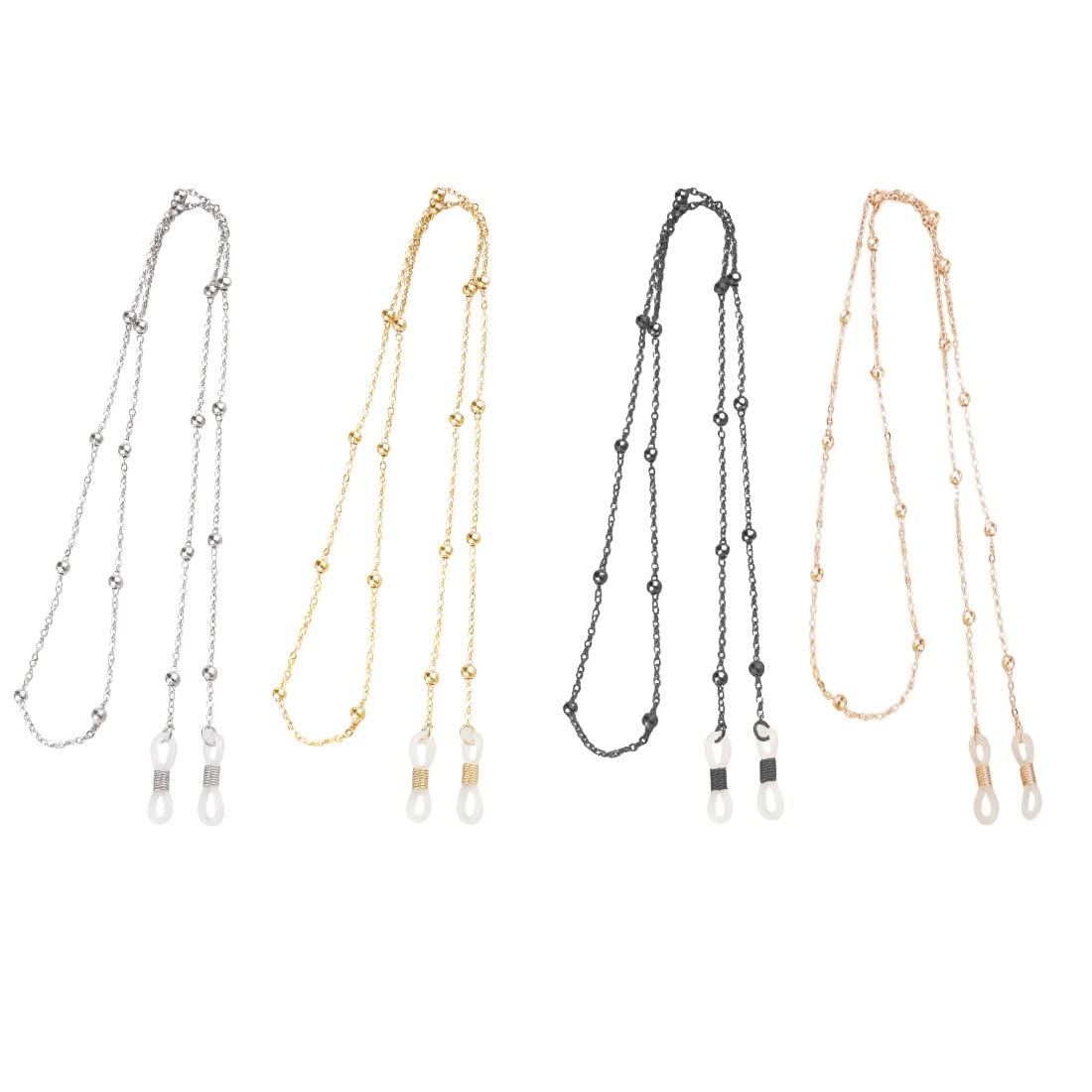 WXNPA 4 Pièces Cadena de Gafas Retenedor de Gafas Elegante Cordón Gafas - Colgante Para Mascarilla - Cadena de Gafas Mujer - Soportes Para Gafas - Cordones para el Cuello Para Gafas