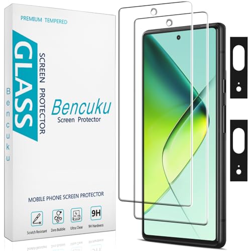 Bencuku [2+2 Pack Screen Protector for Google Pixel 7 with Camera Lens Protector, 9H Tempered Glass, Support Fingerprint Unlock, Anti Scratch, Bubble Free