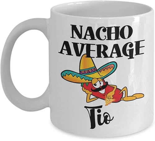 Taza de café Tio Nacho Average Tio regalo de cumpleaños para tío divertido taza de té, regalos de Navidad para hombres